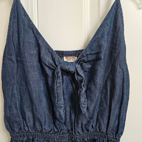 Mossimo Co. Denim Strappy Tie Front Romper Women’s Small Blue Jumper Boho  EUC - Picture 4 of 11